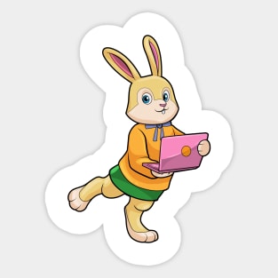 Bunny as Secretary with Laptop Sticker